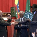 President Omar Hassan Ahmed Bashir of Sudan and President Salva Kiir of South Sudan
